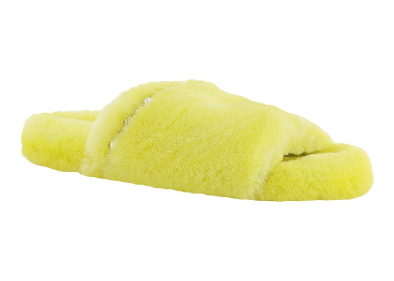 Jimmy Choo Acinda Shearling Slipper Lime Green