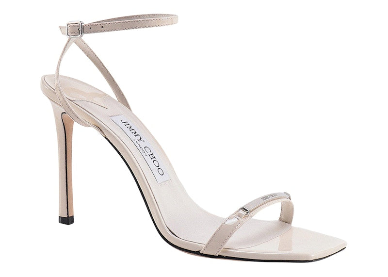 Jimmy Choo Jaxon 95mm Heeled Sandal White Leather