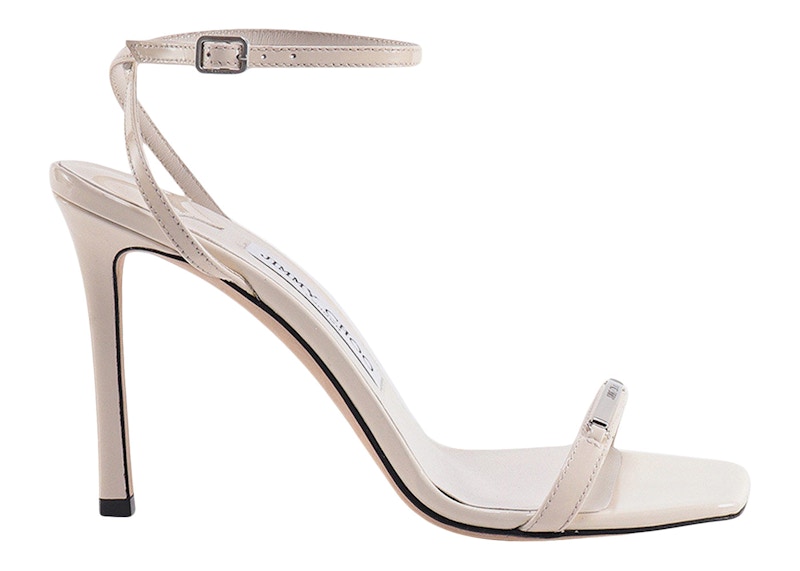 Jimmy Choo Jaxon 95mm Heeled Sandal White Leather