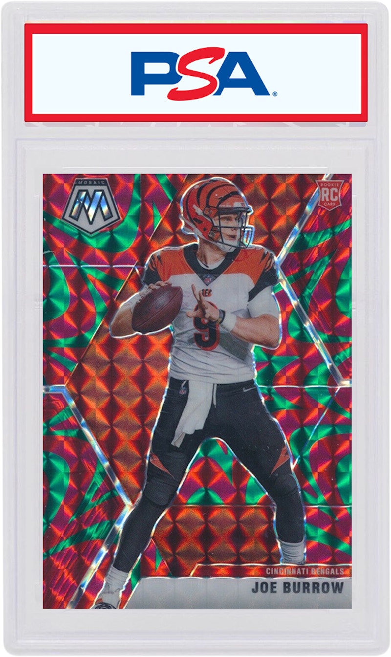 Joe Burrow 2020 Panini Mosaic Rookie Reactive Green #201 (PSA or BGS Graded)