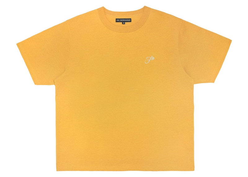 Joe Freshgoods J Flower Embroidered Logo T-shirt Mustard Yellow