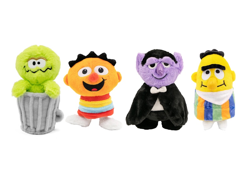 Jon Burgerman x Sesame Street Oscar, Ernie, Count & Bert Plush Set