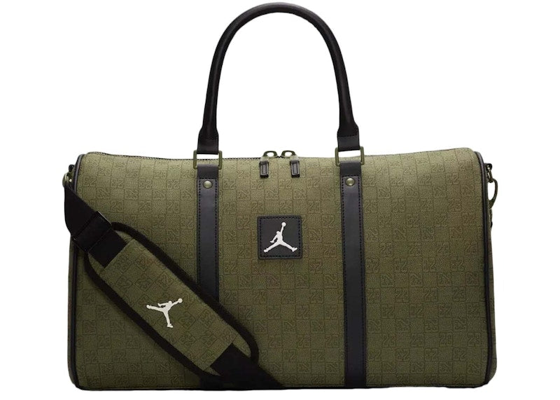 Jordan Monogram Duffle Bag (Green Zipper) Green