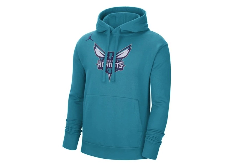 Jordan NBA Charlotte Hornets Fleece Pullover Loose Fit Hoodie Teal
