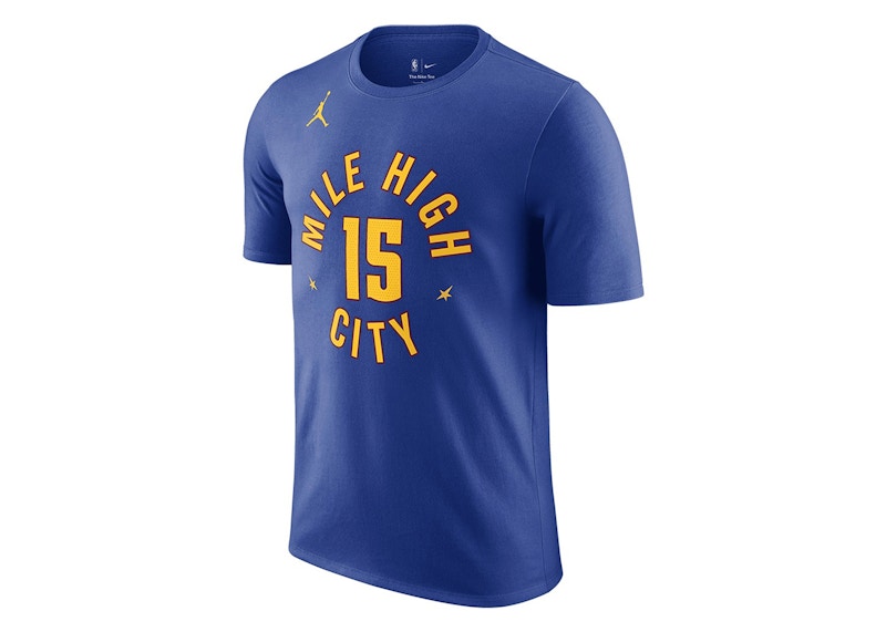 Jordan NBA Denver Nuggets Nikola Jokic Mile High Statement T-shirt Blue/Yellow