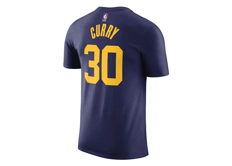 Jordan NBA Golden State Warriors Stephen Curry Statement Edition T-shirt Dark Blue/Yellow
