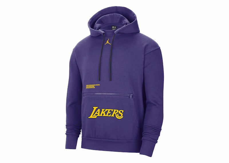 Jordan NBA Los Angeles Lakers Courtside Statement Edition Fleece Loose Fit Hoodie Purple/Yellow