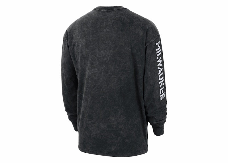 Jordan NBA Milwaukee Bucks Courtside L/S Loose Fit T-shirt Black