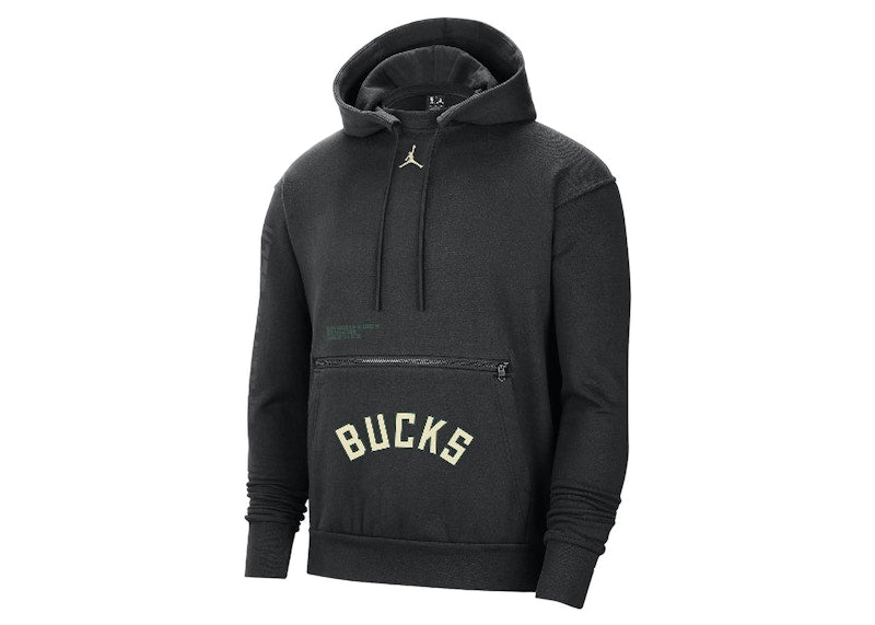 Jordan NBA Milwaukee Bucks Courtside Statement Edition Fleece Hoodie Black