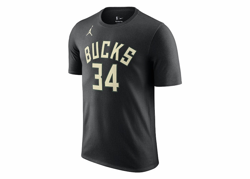 Jordan NBA Milwaukee Bucks Giannis Antetokounpo T-shirt Black/Sail