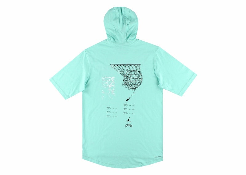 Jordan Sport Dri-Fit Hooded T-shirt Mint/Black/White