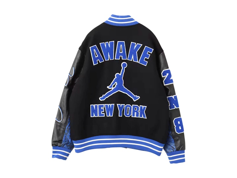 Jordan x Awake NY Varsity Jacket Black/Game Royal
