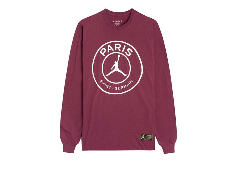 Jordan x PSG Paris Saint Germain Longsleeve T-Shirt Bordeaux