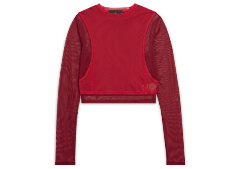 Jordan x Teyana Taylor Women's Long-Sleeve Mesh Top Gym Red/Team Red