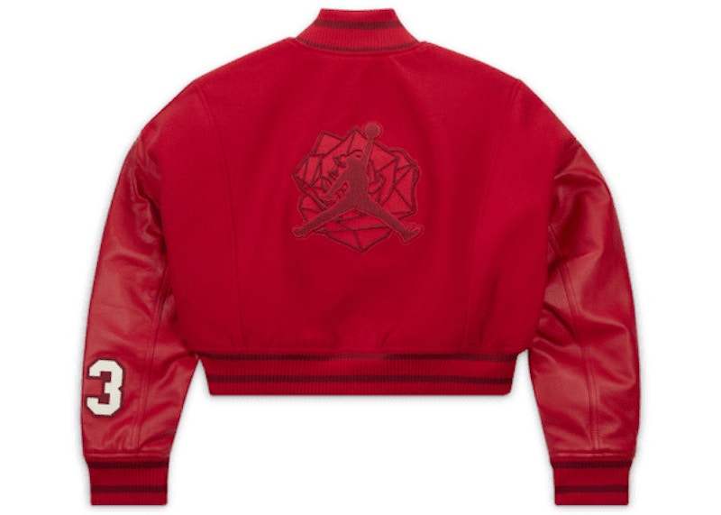Jordan x Teyana Taylor Women's Varsity Jacket (Asia Sizing) Gym Red/Sail/Team Red