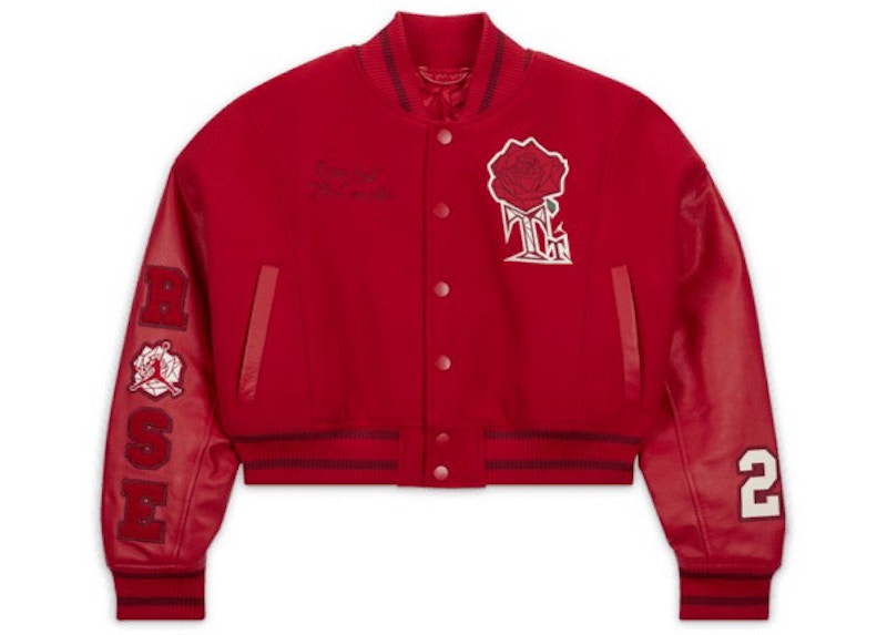 Jordan x Teyana Taylor Women's Varsity Jacket Gym Red/Sail/Team Red