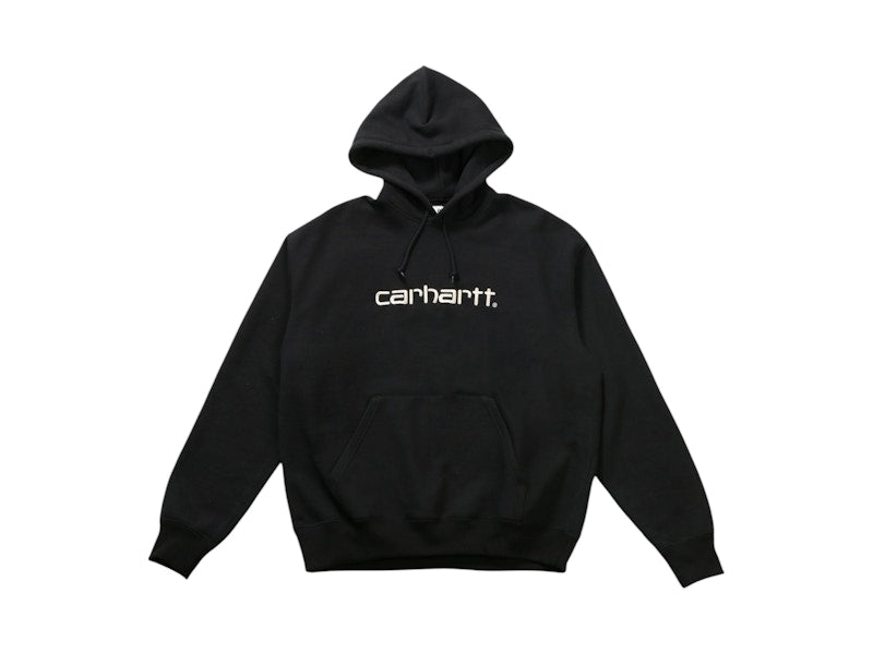 Junya Watanabe Marley Print French Terry Cotton Carhartt Hoodie Black
