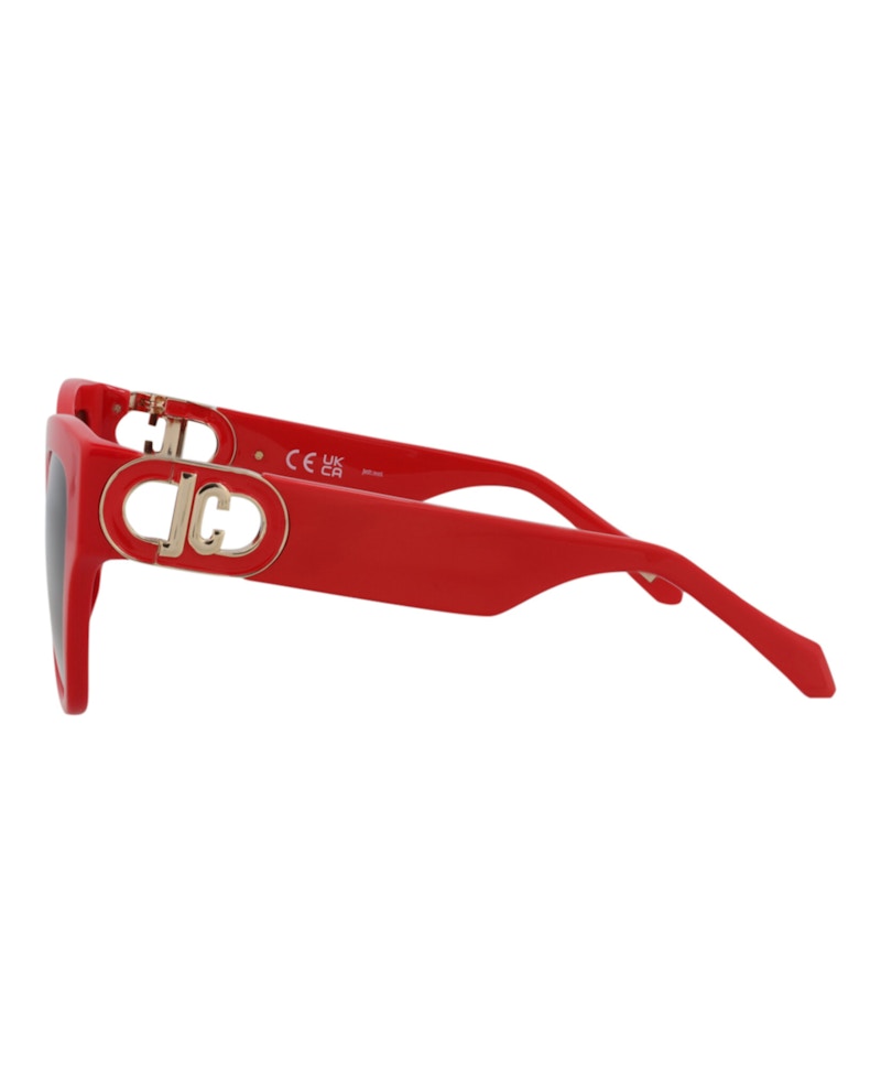 Just Cavalli Cat Eye-Frame Acetate Sunglasses Red Red Smoke (SJC037-54-06XX)