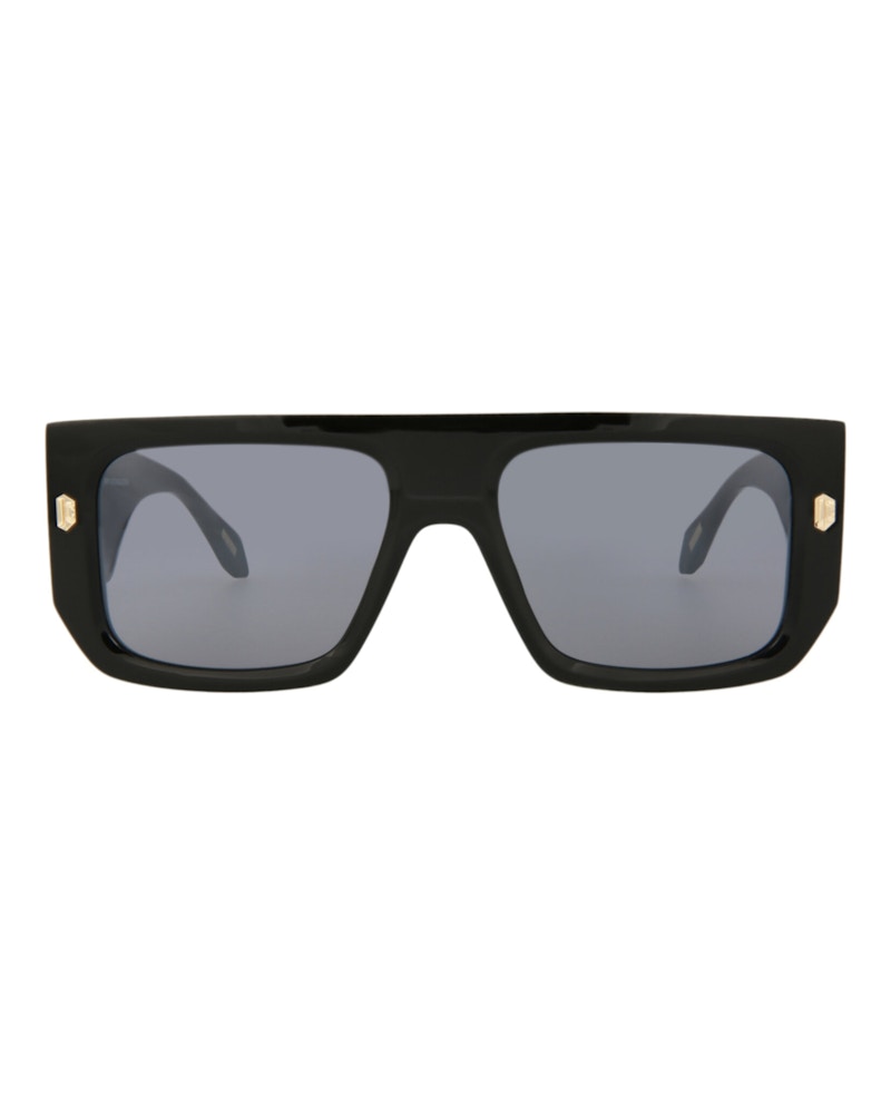 Just Cavalli Navigator-Frame Acetate Sunglasses Black Black Smoke (SJC022K-56-700X)