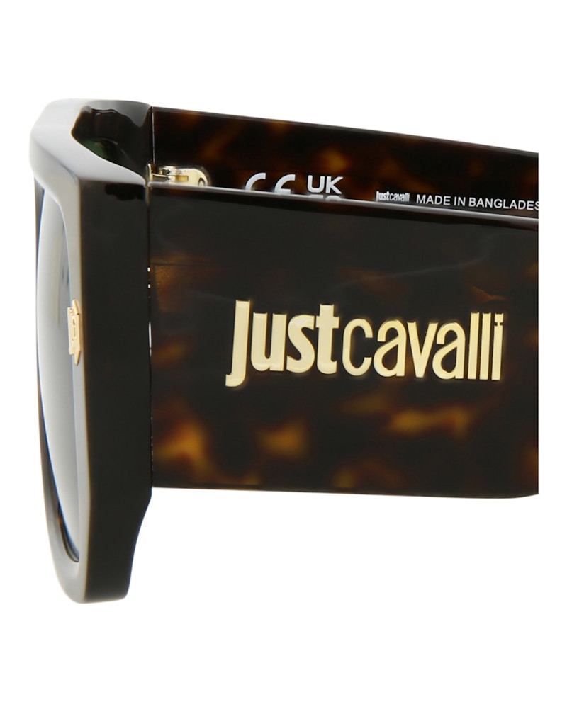 Just Cavalli Navigator-Frame Acetate Sunglasses Dark Havana Dark Havana Green (SJC022K-56-0722)