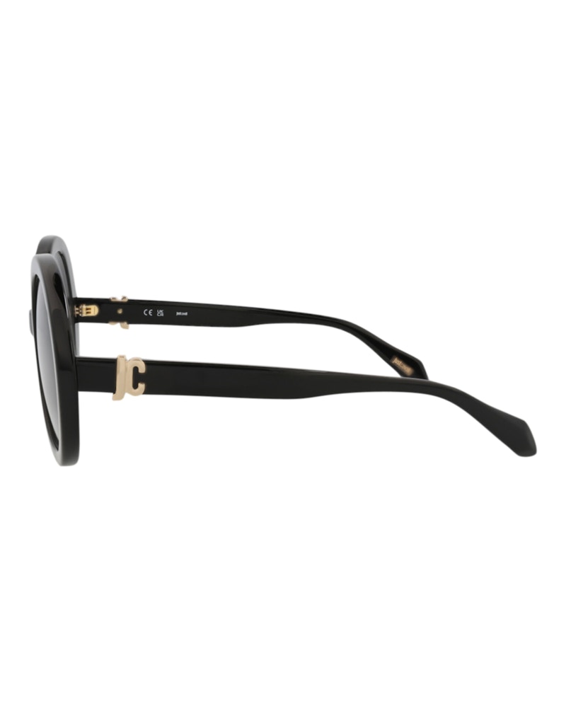 Just Cavalli Round-Frame Acetate Sunglasses Black Black Smoke (SJC028-51-0700)