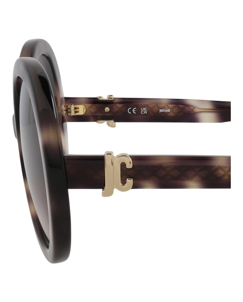 Just Cavalli Round-Frame Acetate Sunglasses Havana Havana Brown (SJC028-51-07UX)