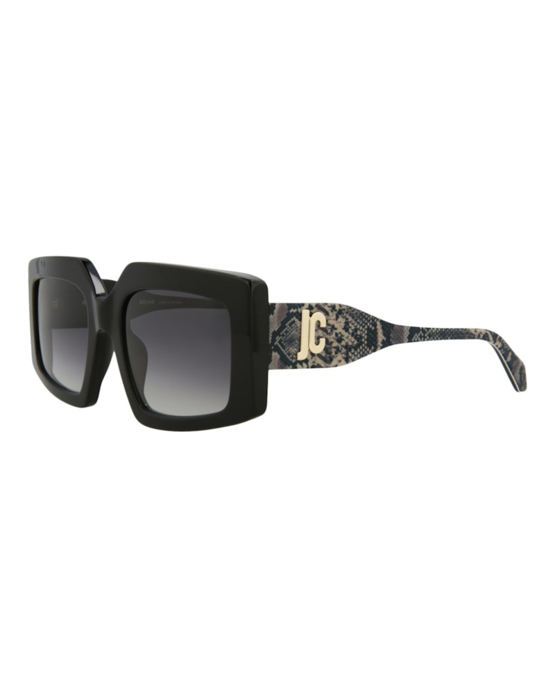Just Cavalli Square-Frame Acetate Sunglasses Black Black Smoke (SJC020K-54-0700)
