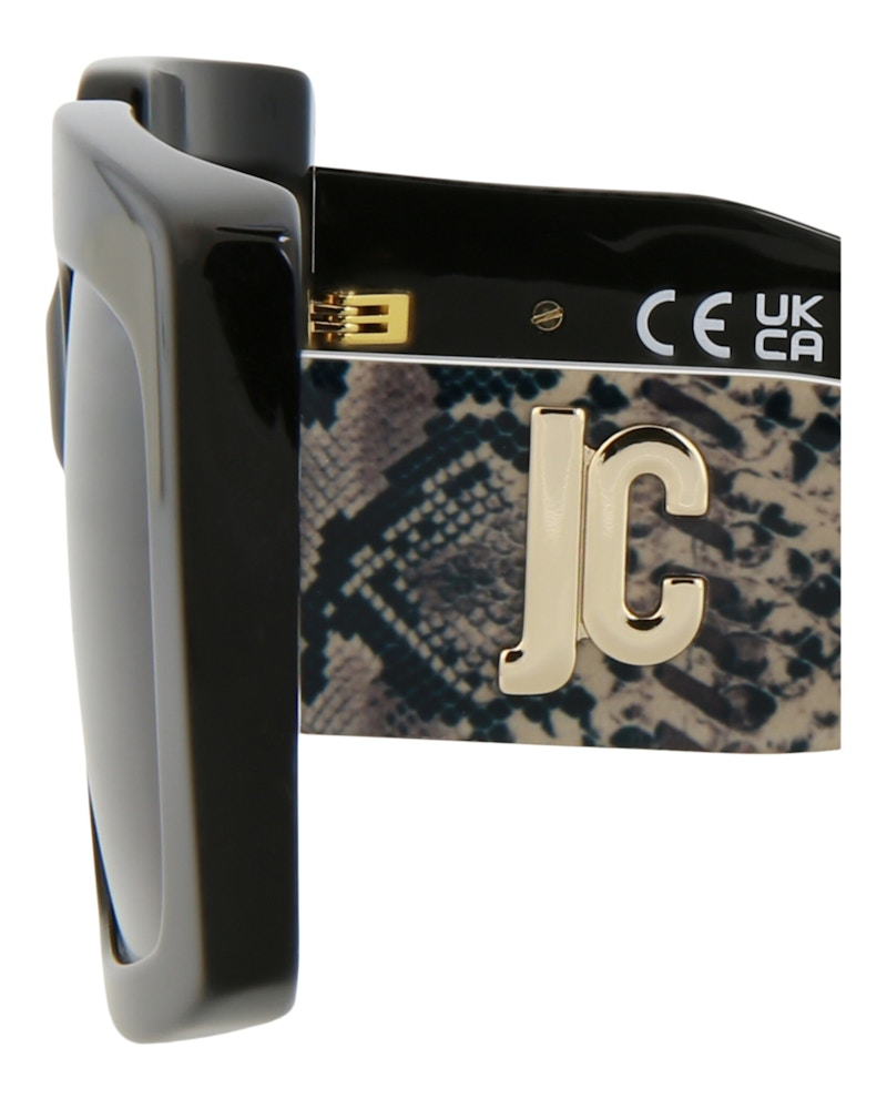 Just Cavalli Square-Frame Acetate Sunglasses Black Black Smoke (SJC020K-54-0700)