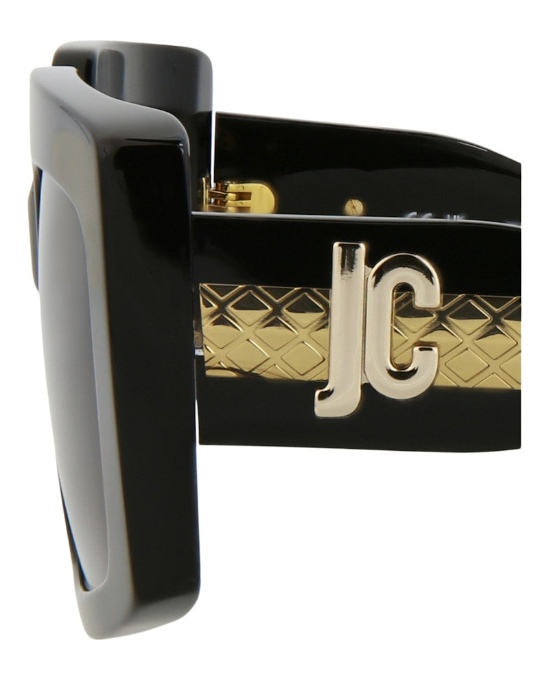 Just Cavalli Square-Frame Acetate Sunglasses Black Black Smoke (SJC020K-54-700V)