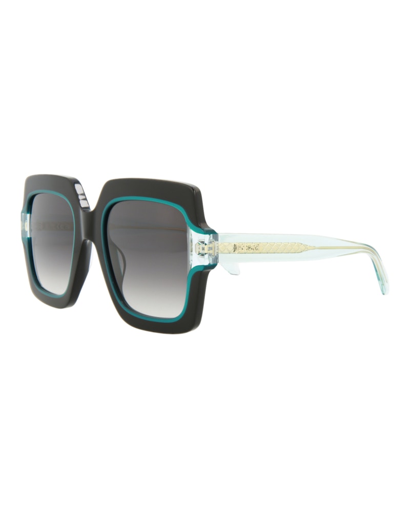 Just Cavalli Square-Frame Acetate Sunglasses Black Green Smoke (SJC023K-53-07M4)