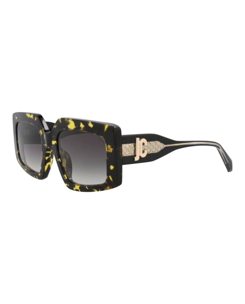 Just Cavalli Square-Frame Acetate Sunglasses Havana Black Smoke (SJC020V-54-0709)