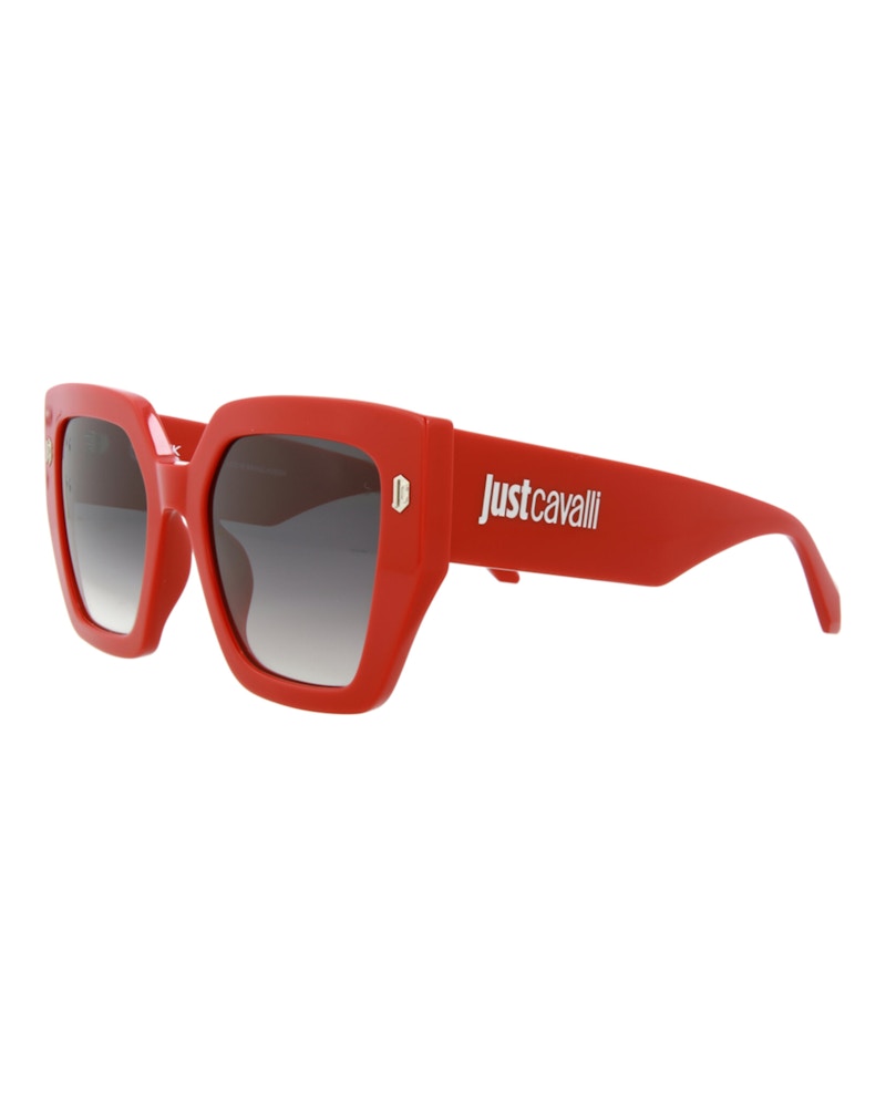 Just Cavalli Square-Frame Acetate Sunglasses Red Red Smoke (SJC021K-53-02GH)