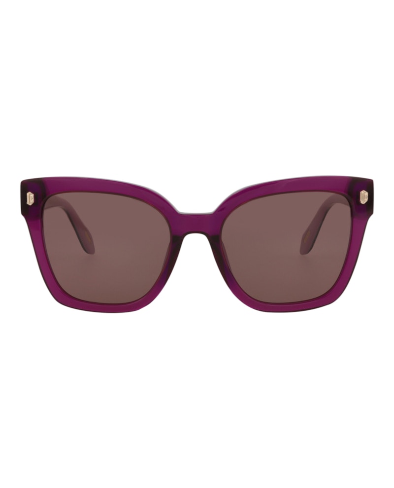Just Cavalli Square-Frame Acetate Sunglasses Violet Havana Brown (SJC044-54-09FE)