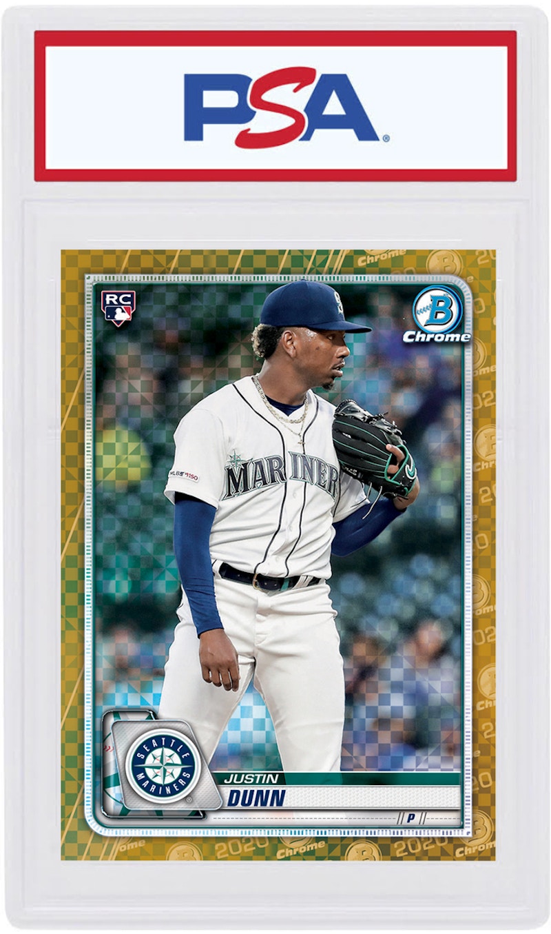 Justin Dunn 2020 Bowman Chrome X Rookie Gold X-Fractor /3 #20 (PSA or BGS Graded)