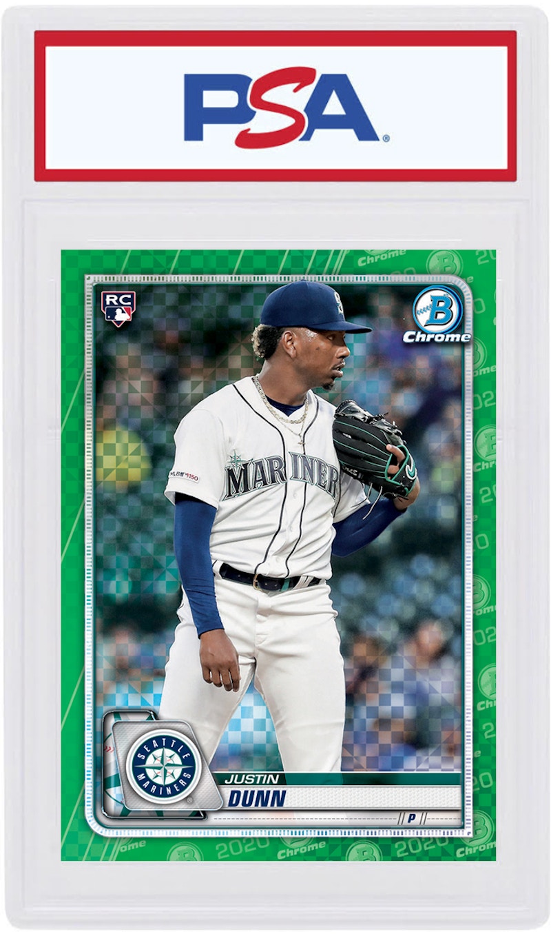 Justin Dunn 2020 Bowman Chrome X Rookie Green X-Fractor /31 #20 (PSA or BGS Graded)