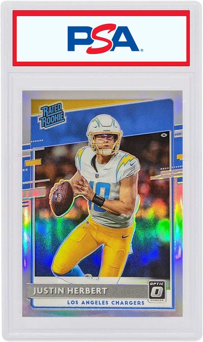 Justin Herbert 2020 Panini Donruss Rookie Optic Rated Rookie Preview Holo #303 (PSA or BGS Graded)