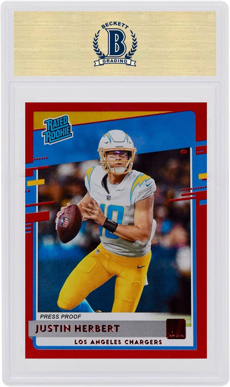 Justin Herbert 2020 Panini Donruss Rookie Red Press Proof #303 (PSA or BGS Graded)