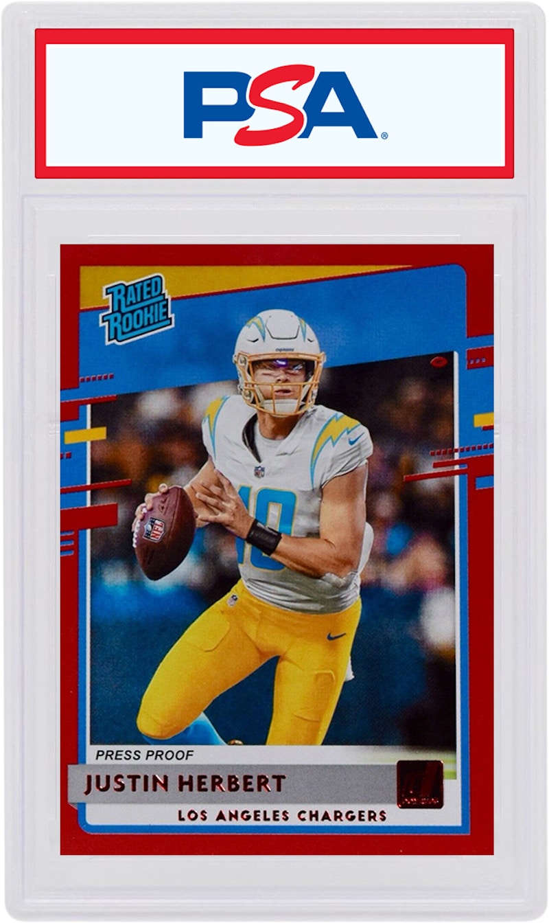 Justin Herbert 2020 Panini Donruss Rookie Red Press Proof #303 (PSA or BGS Graded)