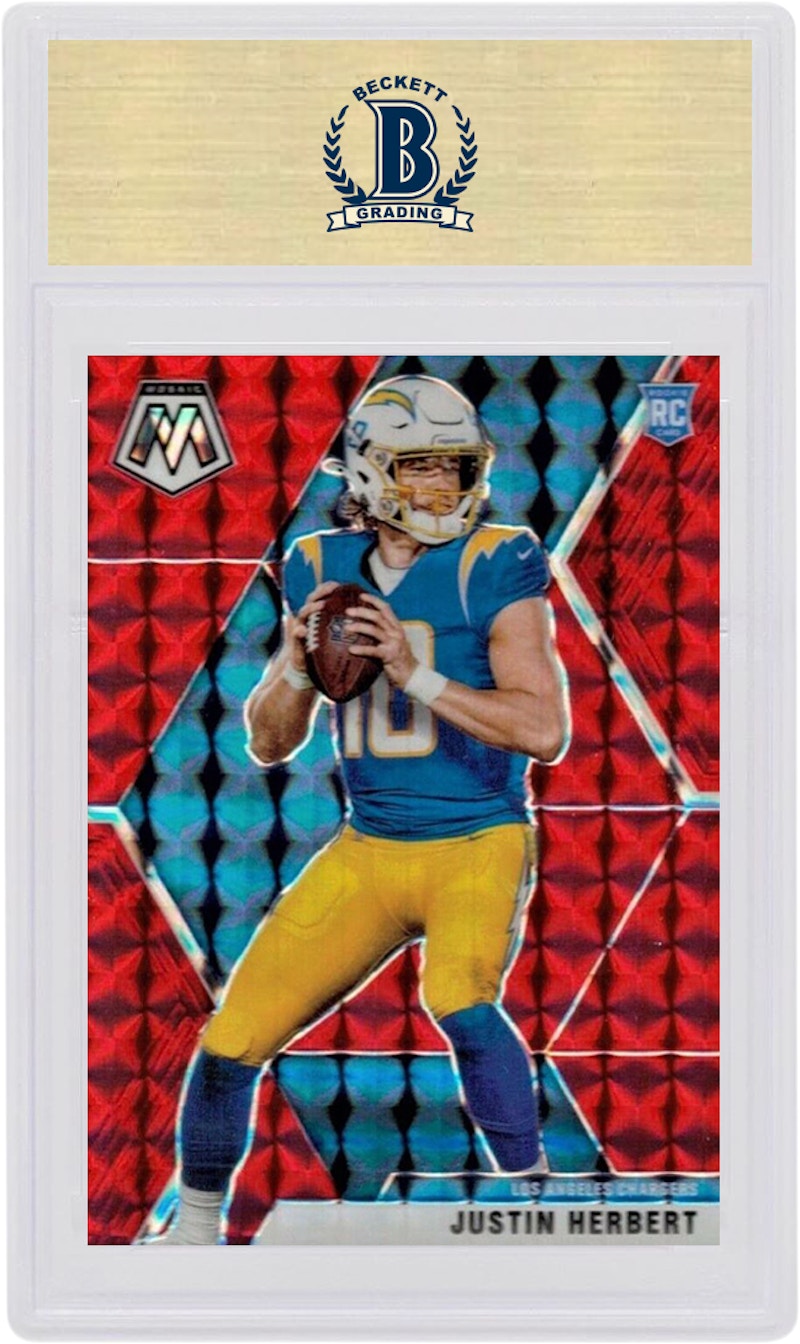 Justin Herbert 2020 Panini Mosaic Rookie Red #204 (PSA or BGS Graded)