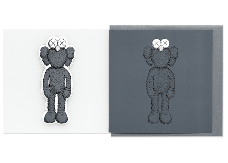 KAWS BFF Greeting Card (With Puffy Sticker) Dark Grey