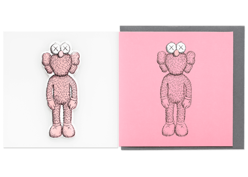 KAWS BFF Greeting Card (With Puffy Sticker) Pink