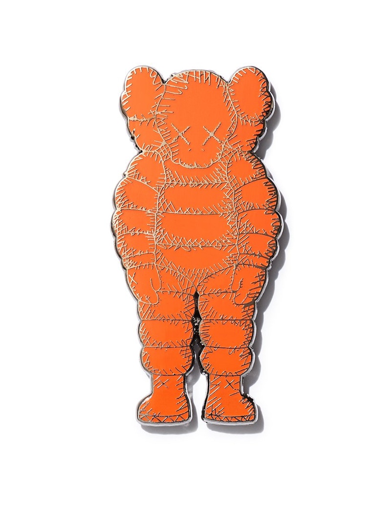 KAWS Brooklyn Museum WHAT PARTY Pin Orange