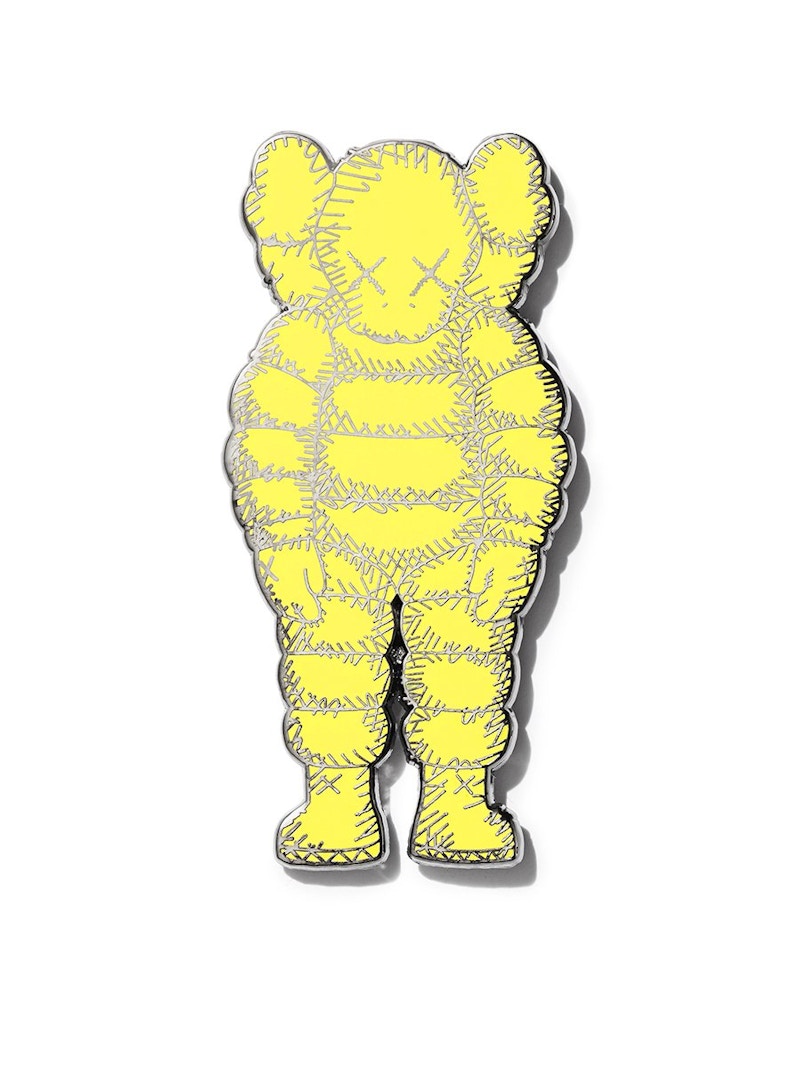 KAWS Brooklyn Museum WHAT PARTY Pin Yellow