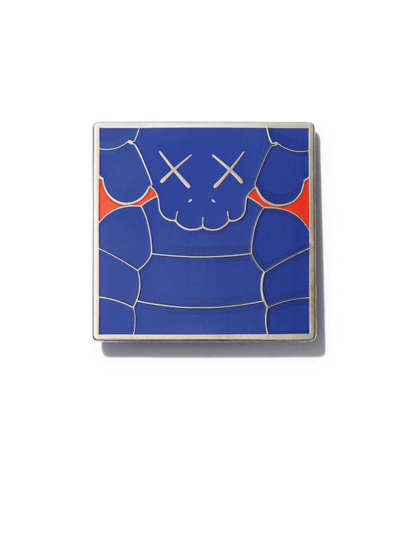 KAWS Brooklyn Museum WHAT PARTY Square Pin Blue