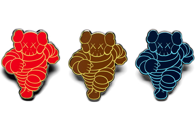 KAWS Chum Pin (Set of 3) Red Navy Olive