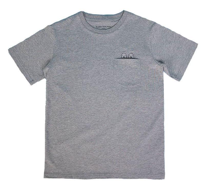 KAWS HOLIDAY JAPAN Pocket T-shirt (Asia Sizing) Grey