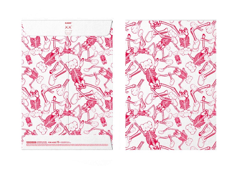 KAWS Skeleton Board Cutout Ornament Pink