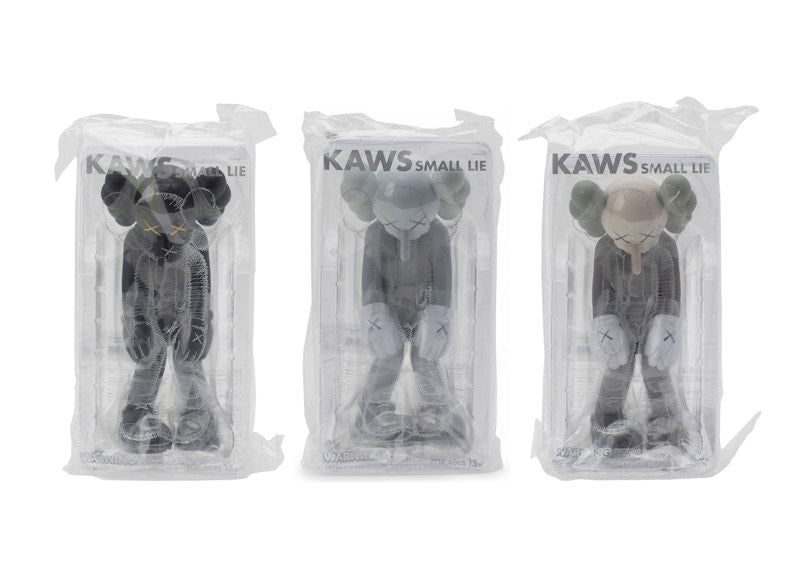 KAWS Small Lie Companion Vinyl Figure Black/Grey/Brown Set