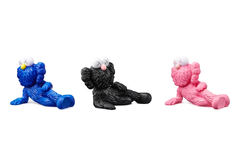 KAWS TIME OFF Vinyl Figure Set Blue/Black/Pink