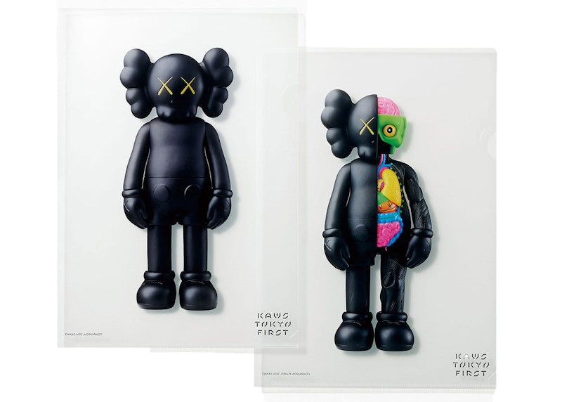 KAWS Tokyo First Clear File Companion & Flayed Companion Black Set